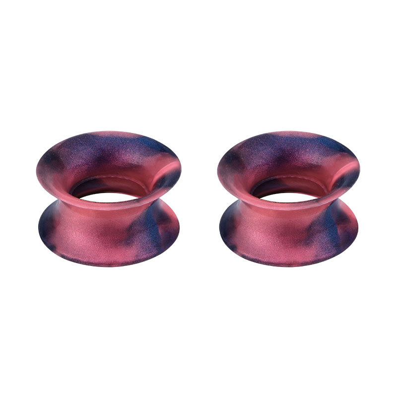 4mm orange black mixed Silicone ear tunnel plug