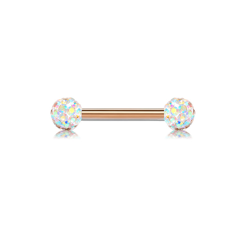 Rose gold 18mm Nipple Tongue Ring
