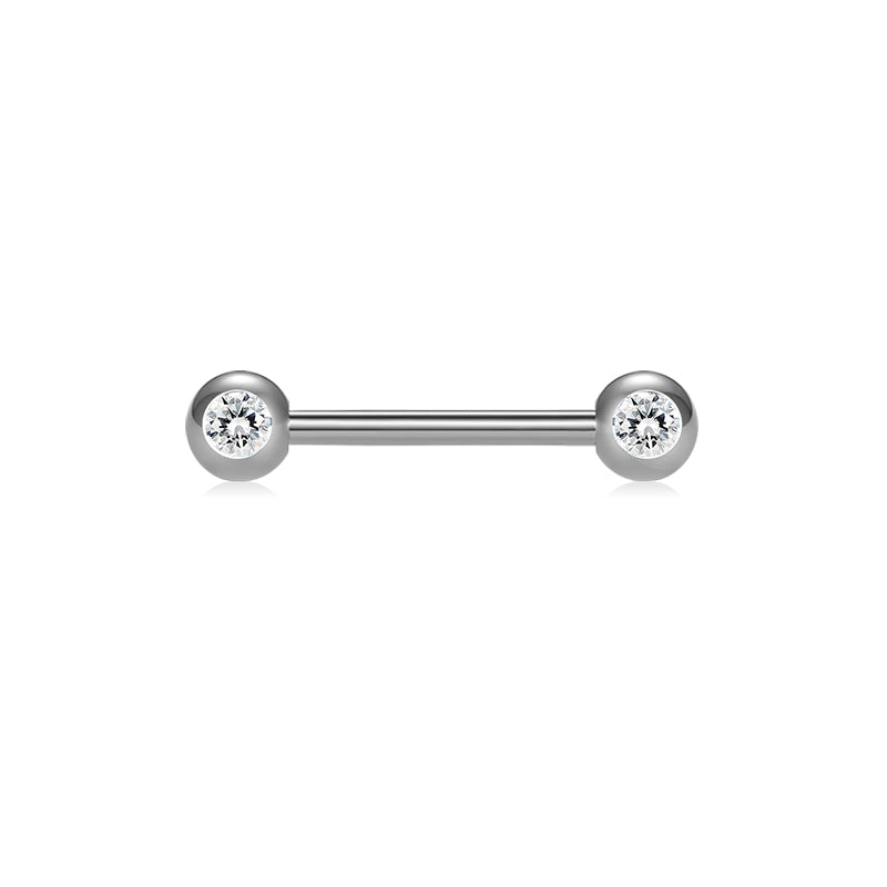 Silver 18mm Nipple Tongue Ring