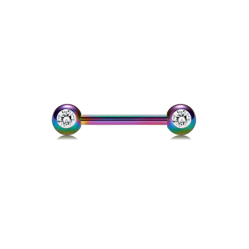 Rainbow color 18mm Nipple Tongue Ring