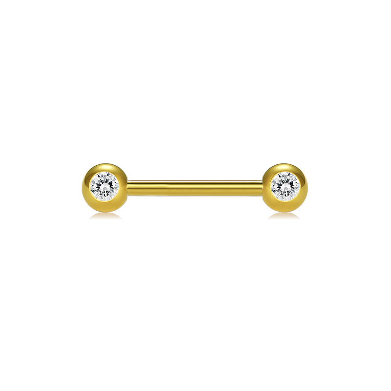 Gold 18mm Nipple Tongue Ring