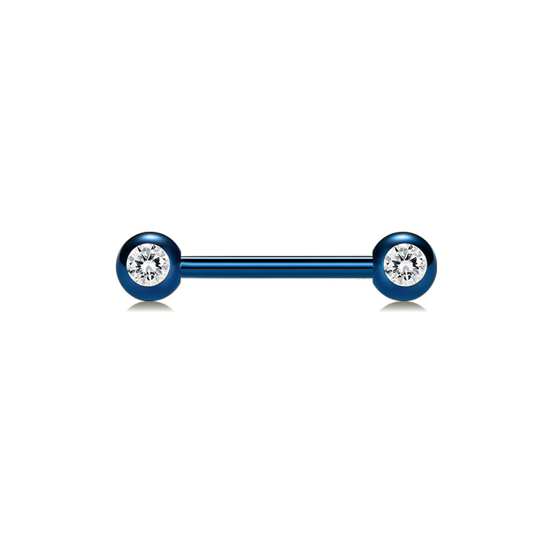 Blue 18mm Nipple Tongue Ring