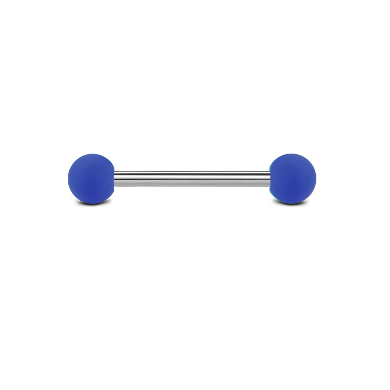 Blue Rubber paint Tongue Ring