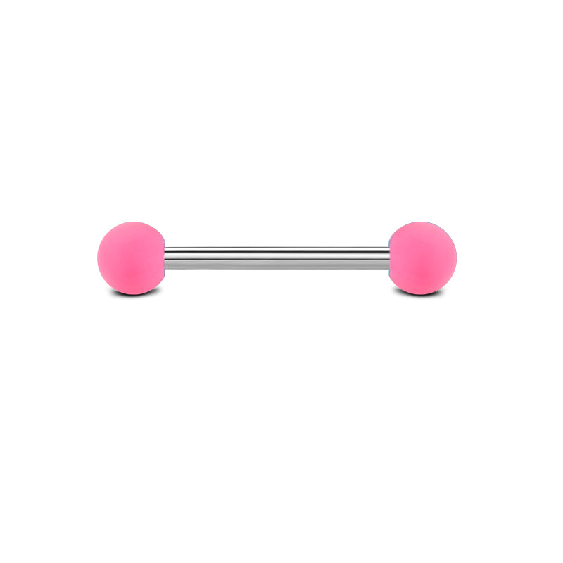 Pink Rubber paint Tongue Ring