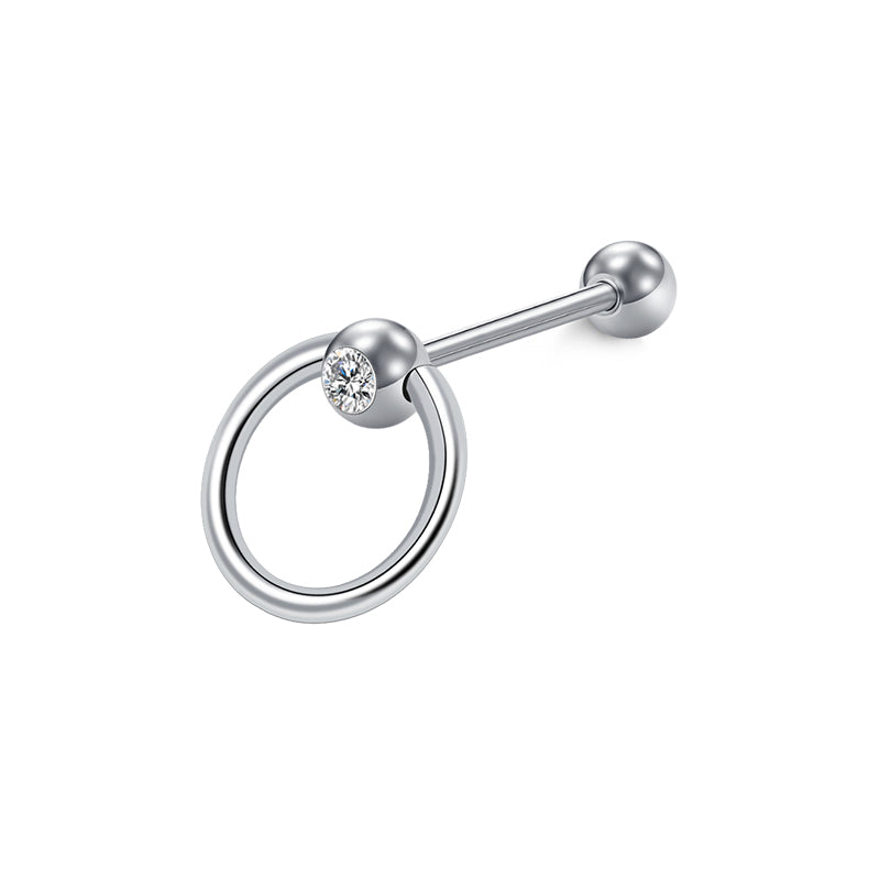 Silver nipple ring