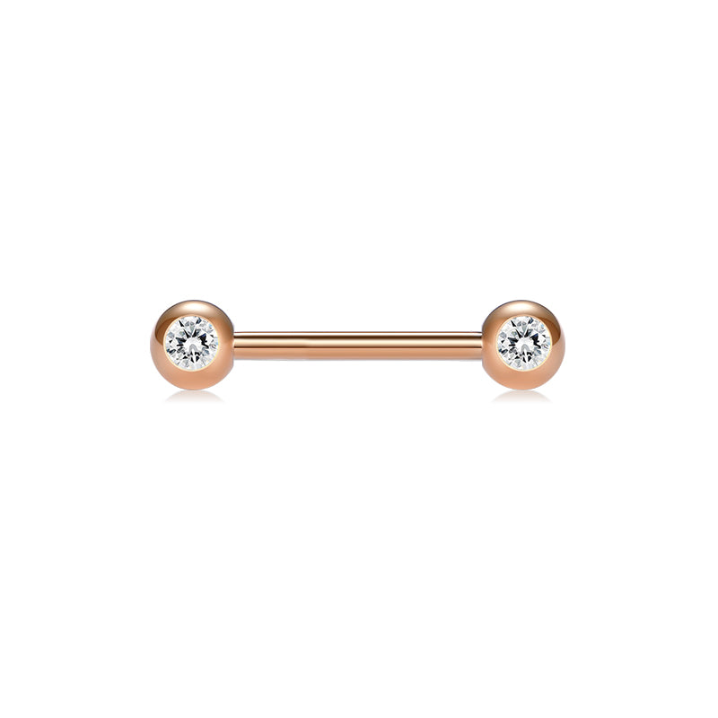 Rose gold 18mm Nipple Tongue Ring