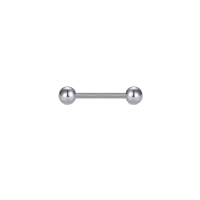 Silver 16G Nipple Tongue Ring