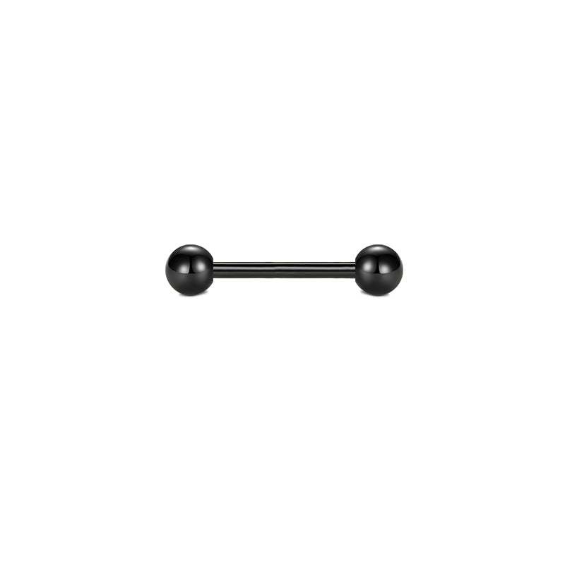 Black 16G Nipple Tongue Ring