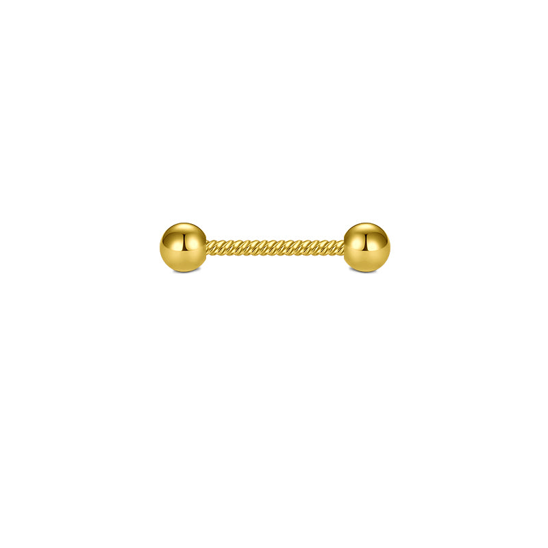 Gold Nipple Tongue Ring