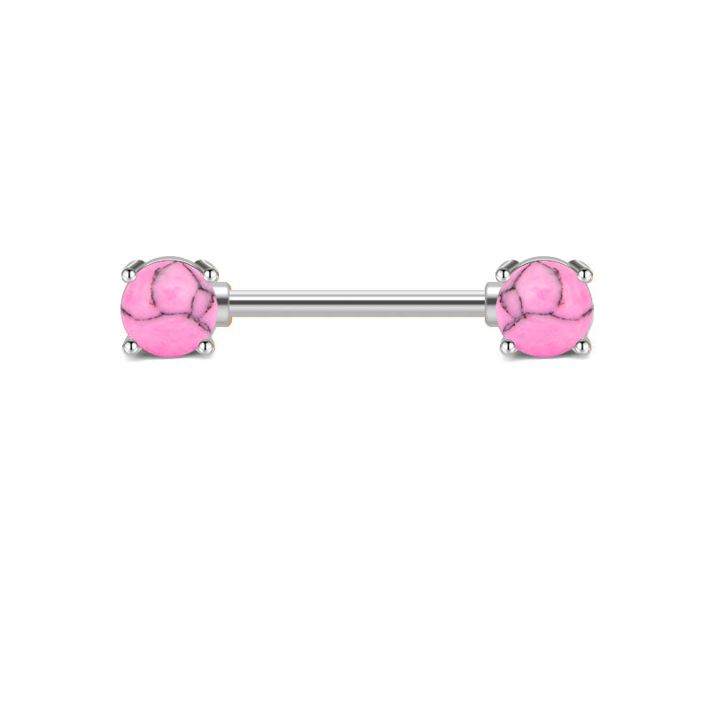 1.6*16mm Pink turquoise Nipple bars