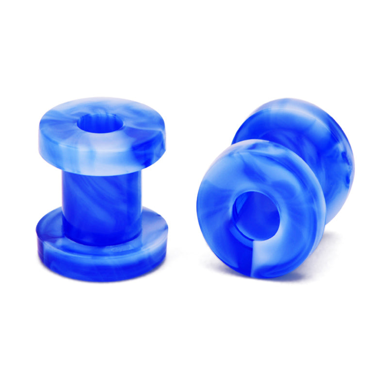2mm blue white mixed acylic ear tunnel plug