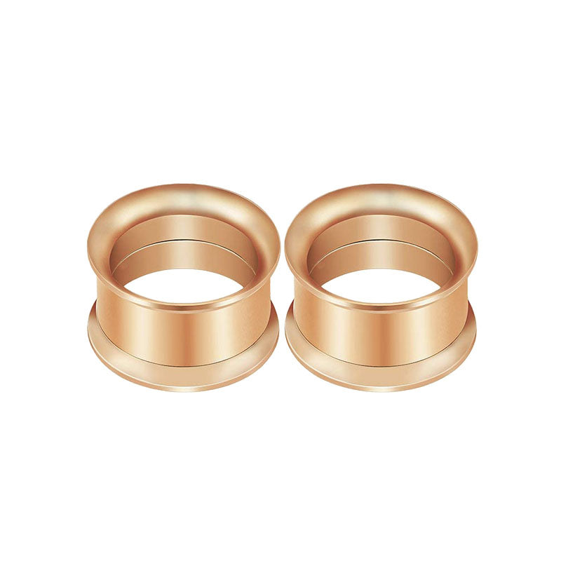 6mm rosegold ear tunnel plug double flared