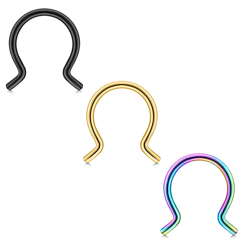 16G 8MM Septum Ring Nose Ring Piercing Fake Jewelry