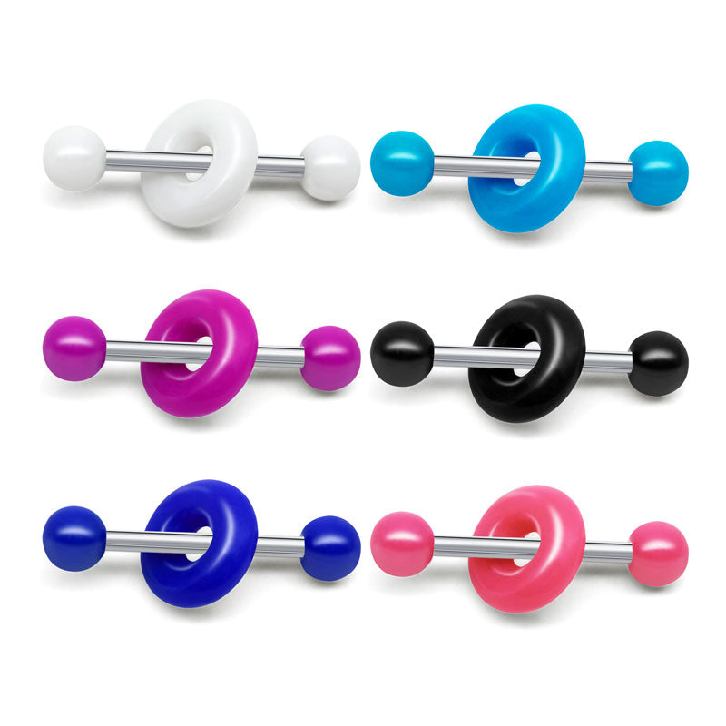 14mm Tongue Rings Straight Barbells Surgical Steel Tongue Piercing Jewelry