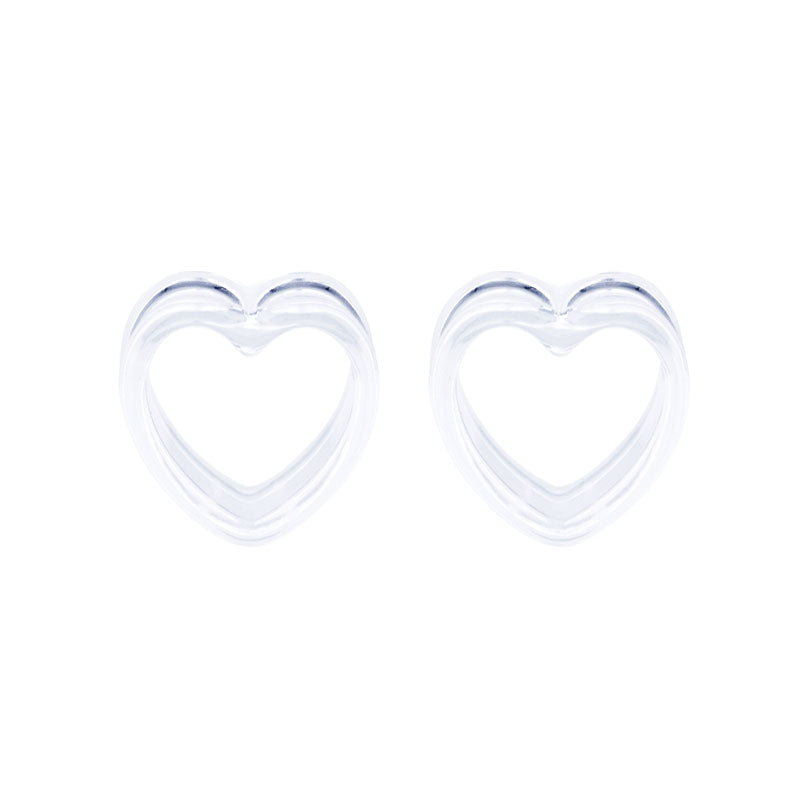 5mm clear acylic ear tunnel plug heart circle