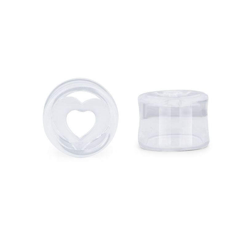 10mm clear acylic ear tunnel plug hollow heart