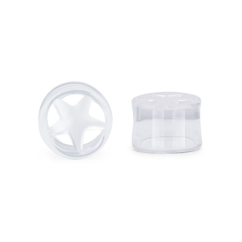 10mm clear acylic ear tunnel plug hollow star