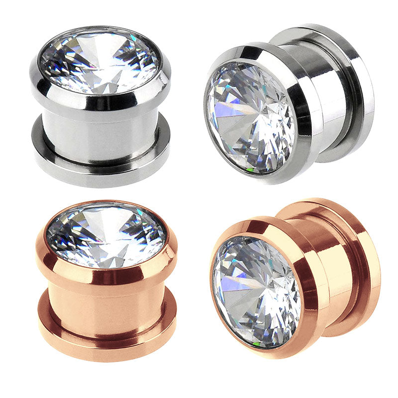 Stainless Steel Ear Tunnel Plug Flesh Expander Piercing 3mm-12mm)