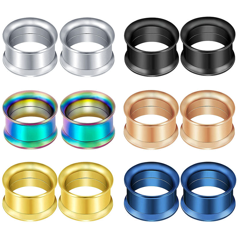 Stainless Steel Ear Tunnel Plug Flesh Expander Piercing 6mm-16mm)