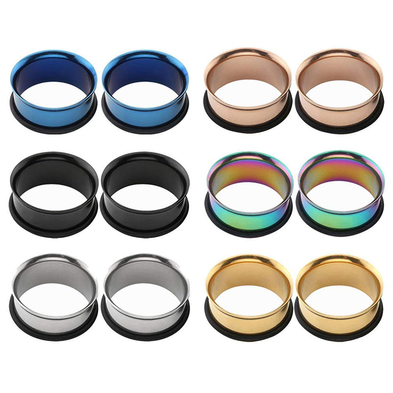 Stainless Steel Ear Tunnel Plug Flesh Expander Piercing 6mm-20mm)